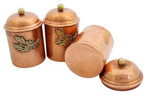 Need a kitchen canister set for storing your dry ingredients? Rose Victoria - French Copper Kitchen Canisters, S/3 | One ...
