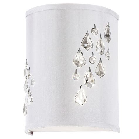 Dainolite 2 Light Wall Sconce With Crystal Accents Right Hand Facing