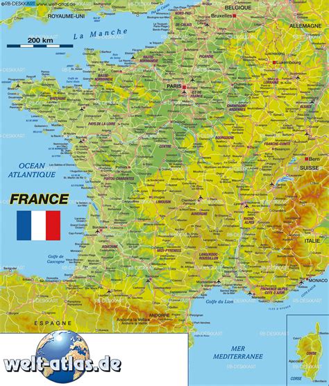 Karte Von Frankreich Frankreich Karte Auf Welt Atlasde Atlas Der