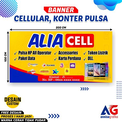 Jual Spanduk Banner Konter Pulsa Cellular 200x100 Cm Shopee Indonesia