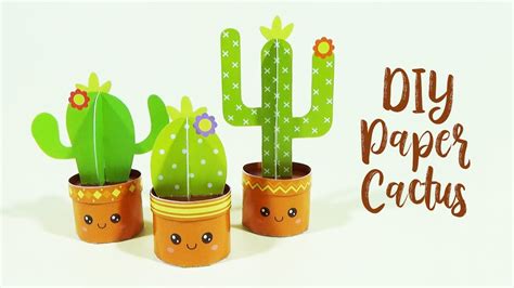 Diy Paper Cactus Tutorial Free Printable Papercraft Youtube