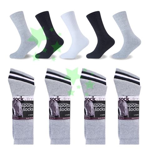 10 Pairs Mens Extra Comfort Cotton Rich Sports Socks Uk 6 11 Size