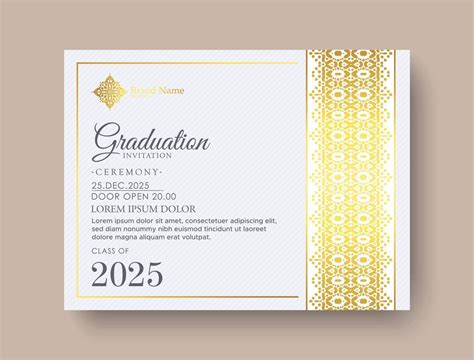 Elegant Graduation Invitation Template With Ornamental Border 14376417