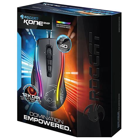 Weighing a low 66 grams, it's amongst the lightest mice around. ROCCAT Kone EMP Ergonomic wired gaming mouse.12000DPI LED ...