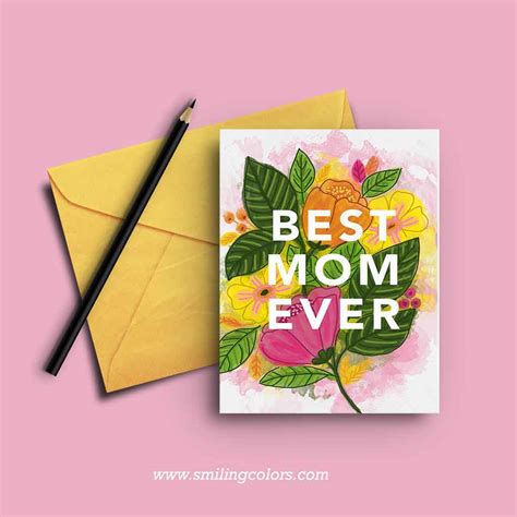 5 Printable Mothers Day Cards Print At Home Smiling Colors