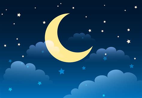 Starry Night Sky Cartoon Background Vector Illustration By Olena1983