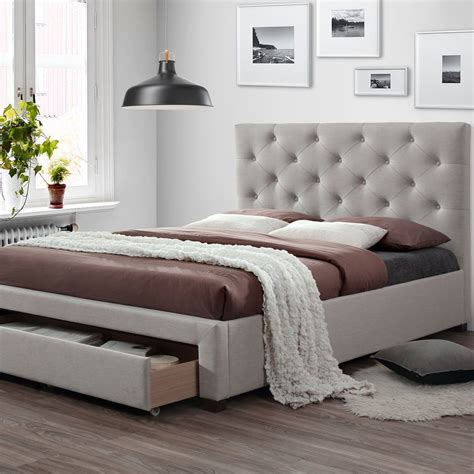 Kingston Oat White Queen Bed With Storage Storage Bed Queen White