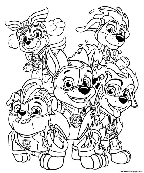 Paw Patrol Mighty Pups Coloring Page Printable Coloring Home