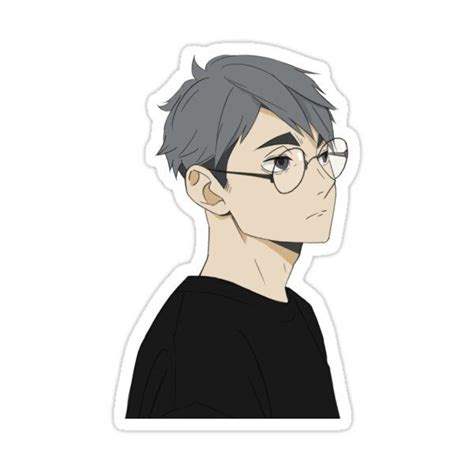 Osamu Miya With Glasses Sticker By Esu Chan In 2021 Anime Stickers