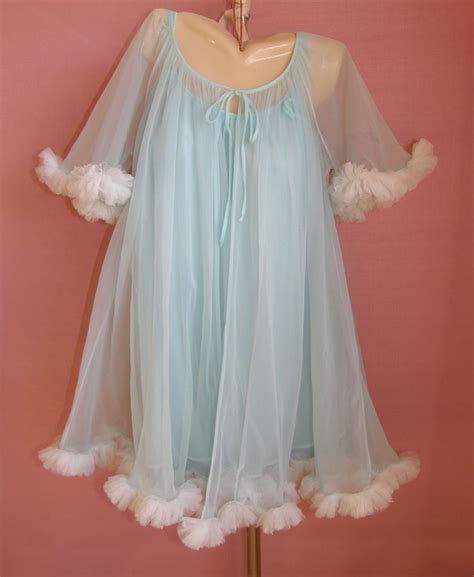 Baby Doll Vintage Robe And Nightgown Night Gown Baby Doll Nighties