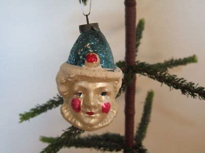 Antique Vtg Victorian Blown Mercury Glass Clown Head Christmas Ornament Antique Price Guide