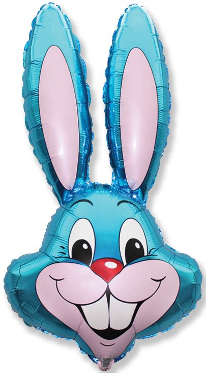 35 Bunny Rabbit Head Blue Foil Balloon Bargain Balloons Mylar