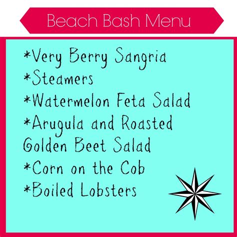 Beach Bash Menu Emily Roach Health Coach