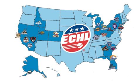 The Echl Premier Aa Hockey League 2014 15 Echl Team Map Teams