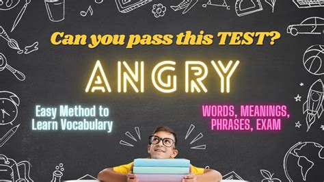 Angry Synonym Words Improve Your Vocabulary Grammar And Reading Skills Youtube