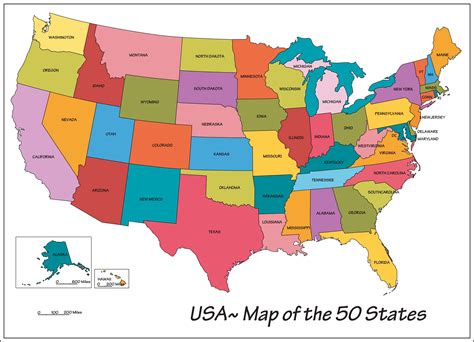 Printable Map Of 50 States