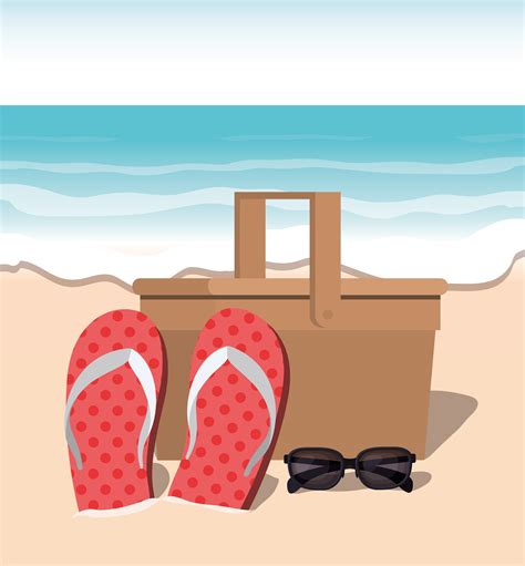 Summer Flip Flops In The Beach Design 679392 Vector Art At Vecteezy