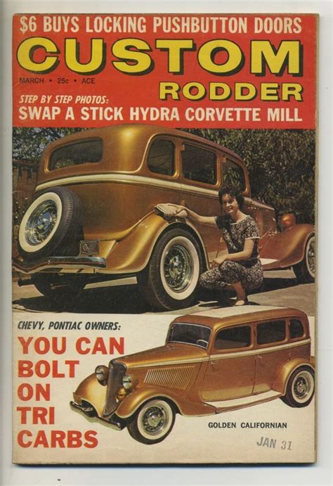 Custom Rodder Magazine Vtg March 1961 Hot Rod Chevy Pontiac Hop Up