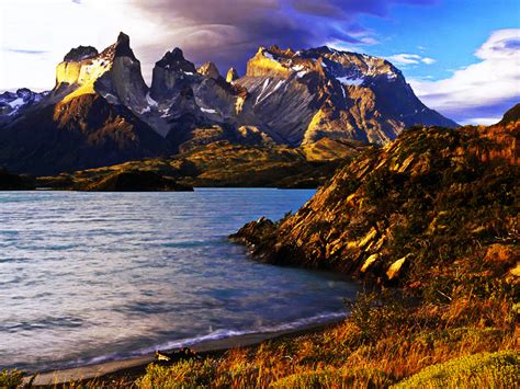 Patagonia Chile Torres Del Paine National Park As An