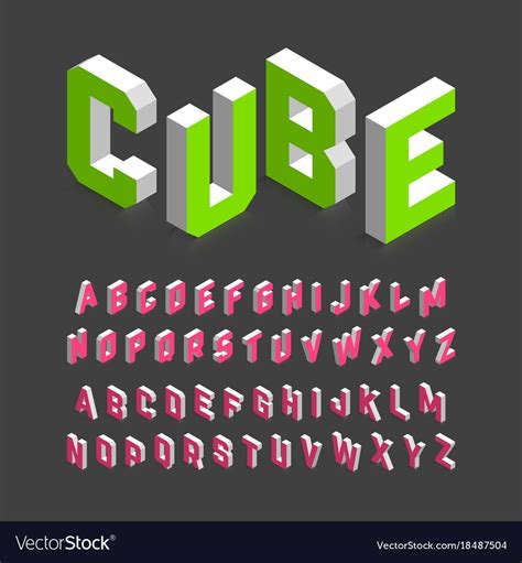 Isometric 3d Font Three Dimensional Alphabet Letters Download A Free