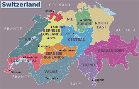Map Of Switzerland And Surrounding Countries