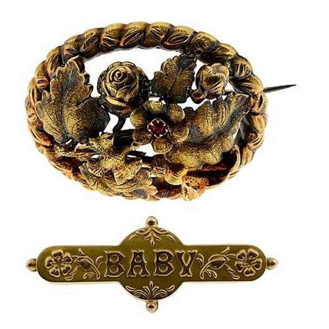 Antique Gold Fauna And Flora Brooch Set Brooches Jewellery