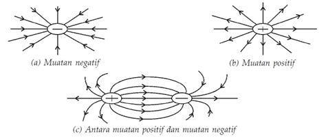 Pola Garis Gaya Listrik Pada Muatan Listrik Yang Benar Ditunjukkan My