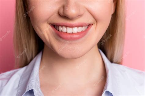 Premium Photo Cropped Photo Of Young Cheerful Girl Visit Dentist
