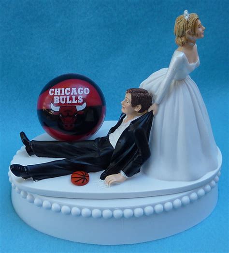 Wedding Cake Topper Chicago Bulls Basketball Themed W Bridal Garter