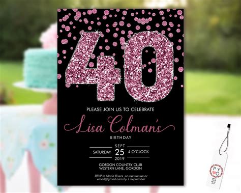 Printable 40th Birthday Invitations