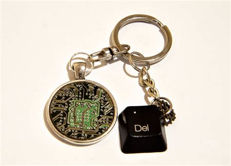 Cool Keychains Circuit Board Art Modern Keychain Geek Keychain Etsy