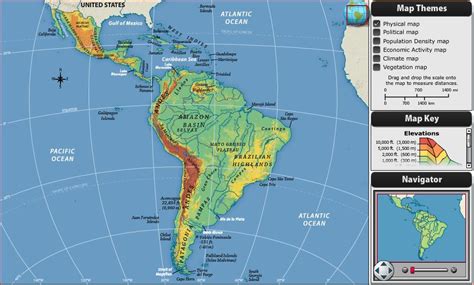 Latin America Map Quiz Physical Map Of World