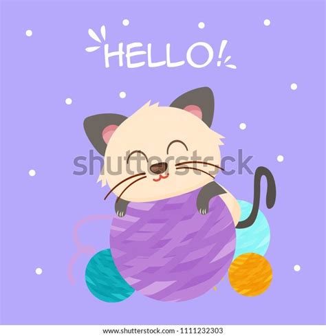 Cat Saying Hello Illustration Stock Vector Royalty Free 1111232303