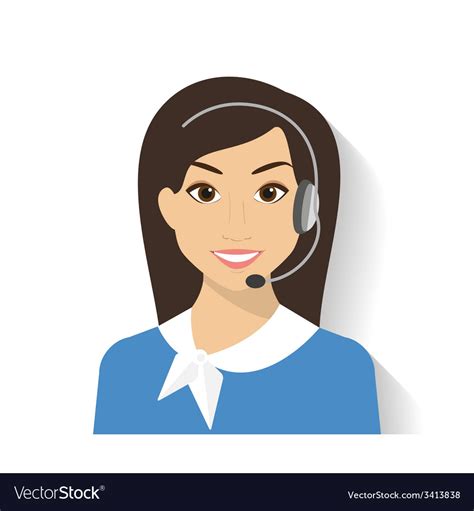 Female Call Centre Operator Royalty Free Vector Image