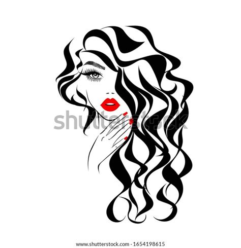 Beautiful Sexy Face Red Lips Hand Stock Vector Royalty Free 1654198615 Shutterstock
