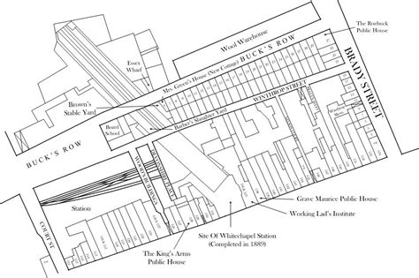 Jack The Ripper Map 1888 Map Of Whitechapel And Spitalfields