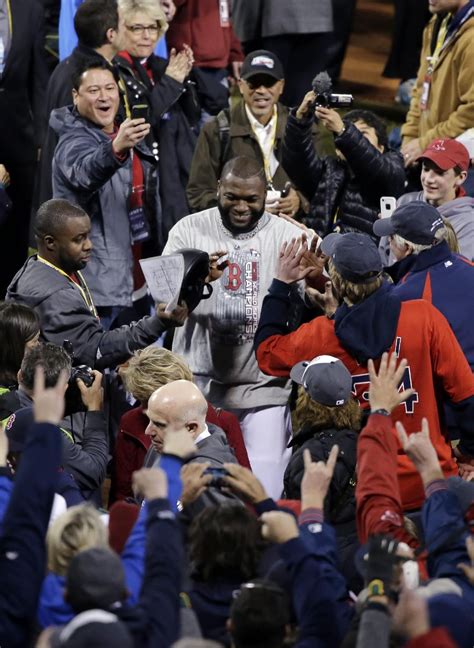 Boston Red Sox S David Ortiz Celebrates After Game 6 Of Baseball S