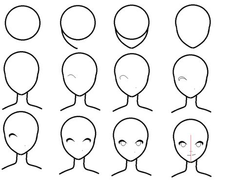 To draw the anime eyes closed, just imagine the upper eyelid going down and rotating. How to draw an anime face? by dixiefrog on DeviantArt