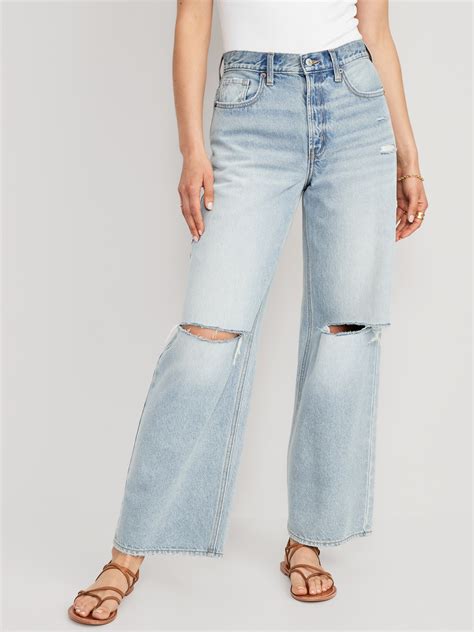 Extra High Waisted Baggy Wide Leg Jeans Old Navy