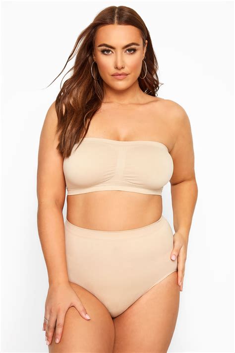 Nude Seamless Surefit Bandeau Bra With Soft Padded Full Cup Plus Size M
