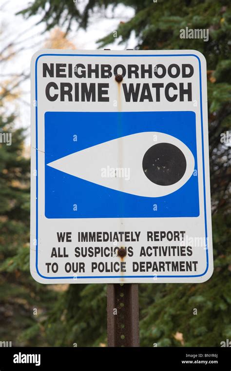 Neighborhood Crime Watch Connecticut United States Of America Stock
