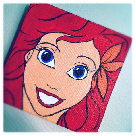 Ariel The Little Mermaid Mini Canvas 1500 Via Etsy Disney