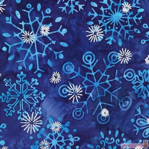 Dark Blue Robert Kaufman Snowflake Batik Fabric Modes4u