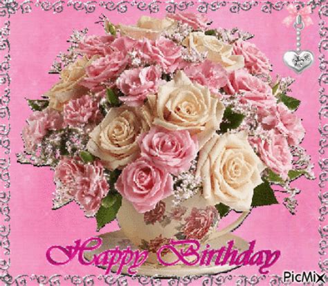 Sparkling Happy Birthday Roses  Pictures Photos And Images For