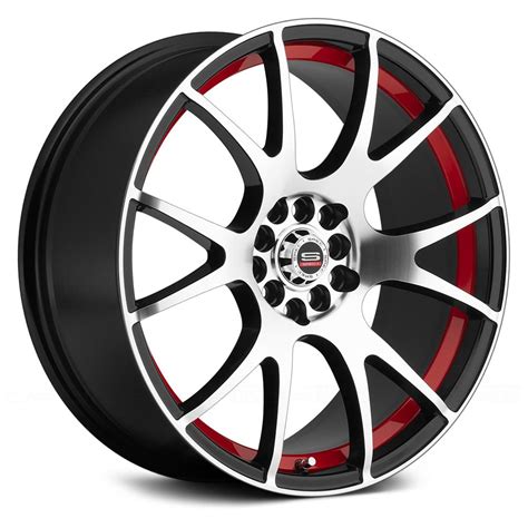 Spec 1® Sp 2 Wheels Gloss Black With Machined Face And Red Undercut Rims