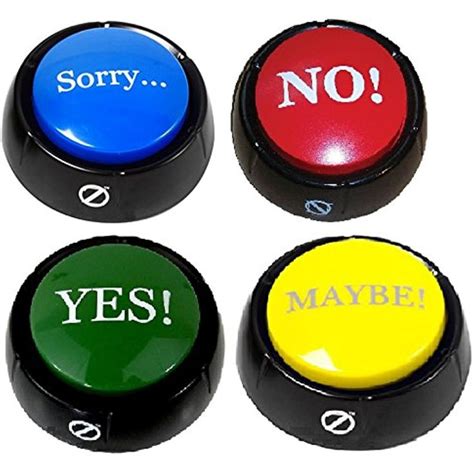 Set Of 4 Talking Buttons No Yes Sorry Partysupplies Talking