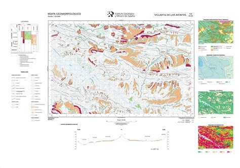 mapa geomorfológico e 1 50 000 hoja 734 villarta de los montes conjunto de datos datos