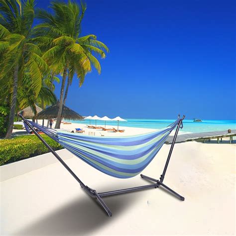Portable Hammock With Stand Patio Double Hammock With Carrying Bag