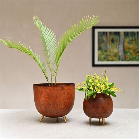 Rust Small Indoor Pot Planter Mora Taara