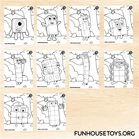 Fun House Toys Numberblocks Kids Printable Coloring Pages Fun